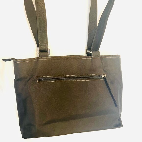 Kenneth Cole Reaction-Black Nylon Tote Purse-Easy Clean-Lots of Storage-Zip Up - Picture 6 of 15